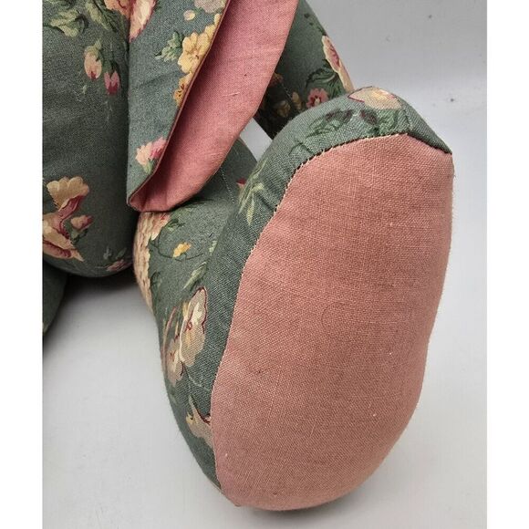 Stuffed Lop Eared Floral Rabbit ~ Cottage Core Bunny Handmade Vintage - Picture 6 of 11